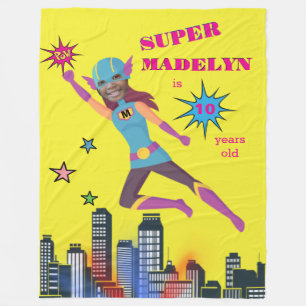 Superheld Birthday Girl Fantastic Sensational Fleecedecke