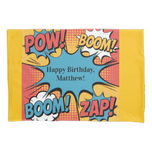 Superheld Comic Buch Pop Art Jungen Geburtstagsges Kissenbezug