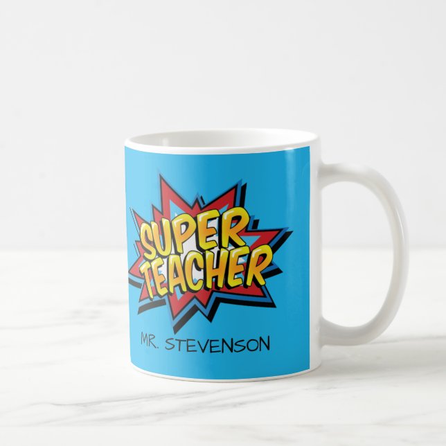 Superheld-Comic-Lehrer-Geschenk Kaffeetasse (Rechts)