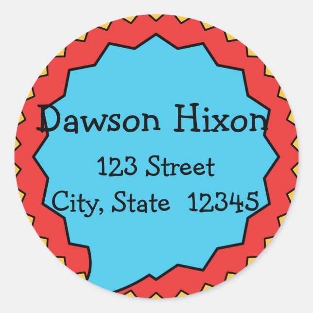 Superheld/Comic-Rücksendeadressen-Aufkleber Runder Aufkleber (Vorderseite)