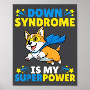 Superheld Corgi Hund Down-Syndrom Ist Mein Superwe Poster