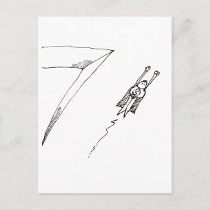 Superheld-Flug-Cartoon Postkarte