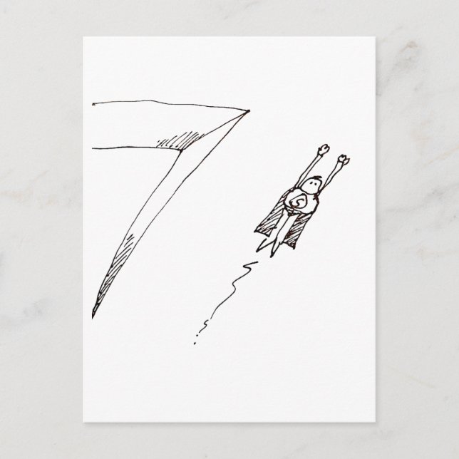 Superheld-Flug-Cartoon  Postkarte (Vorderseite)