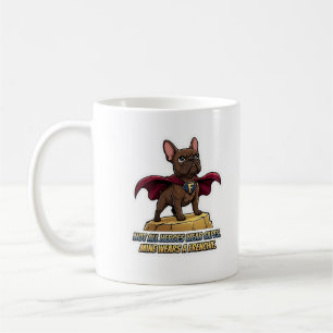Superheld Französische Bulldogge Niedliche Frenchi Kaffeetasse