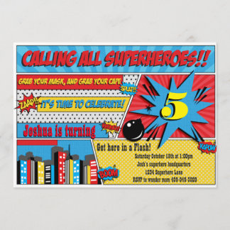 Superheld-Geburtstagsparty Einladung