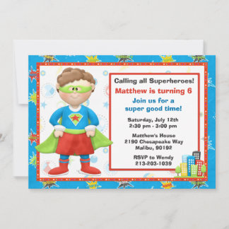 Superheld-Geburtstagsparty Einladung
