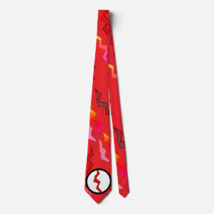 Superheld Gelb Rot Stift Blitz Halloween Krawatte