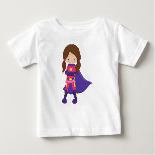 Superheld Girl, Braunhaar, Niedliches Mädchen, Lil Baby T-shirt