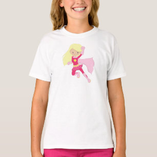 Superheld Girl, Niedlich Girl, Blonde Hair, rosa C T-Shirt