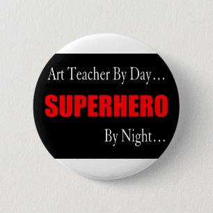 Superheld-Kunstlehrer Button