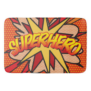 SUPERHELD Lustige Retro-Comic-Book-Pop-Art Badematte