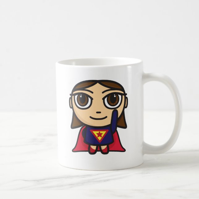 Superheld-Mädchen-Charakter Kaffeetasse (Rechts)