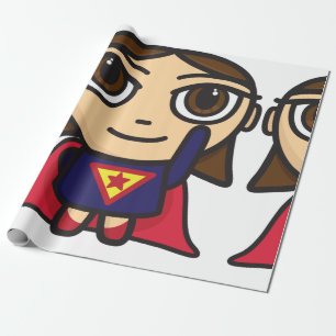 Superheld-Mädchen-Packpapier Geschenkpapier