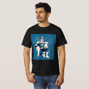 Superheld mit seiner Katze T-Shirt