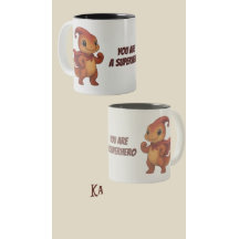 Superheld – Niedliche Dino-Tasse mit Mutmach-Text