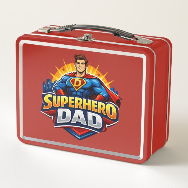 Superheld Papa Metall Brotdose (Vorderseite)