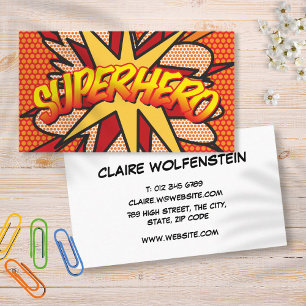 SUPERHELD Retro-Comic-Book Spaß Visitenkarte