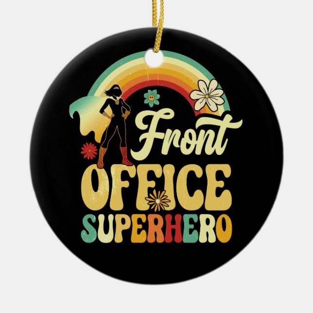 Superheld-Sekretär des Front Office Keramik Ornament (Vorne)