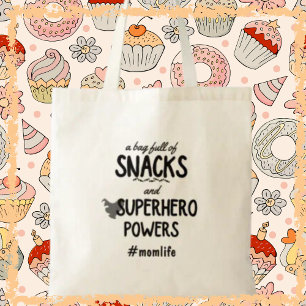 Superheld & Snacks Mama Lustige Mummuttertags Moml Tragetasche