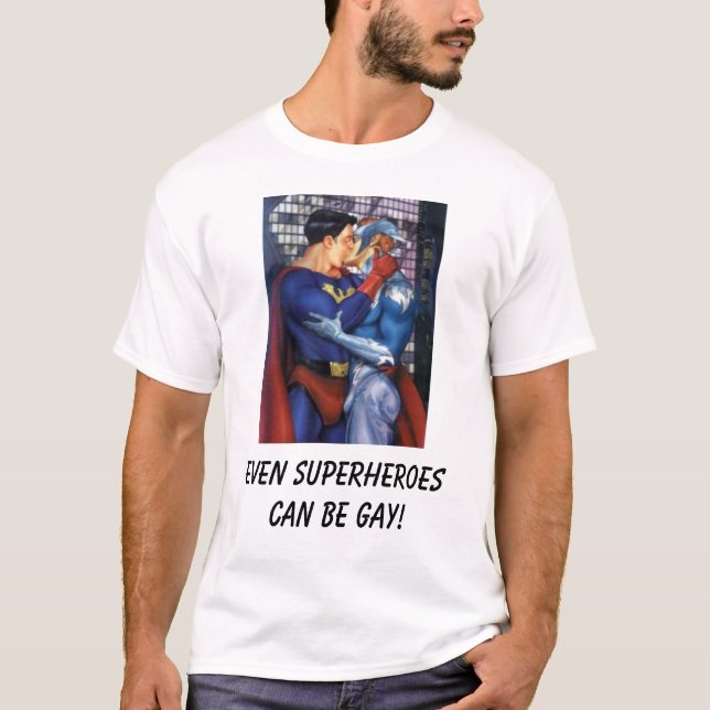 Superheld, sogar Superhelden kann homosexuell T-Shirt (Vorderseite)
