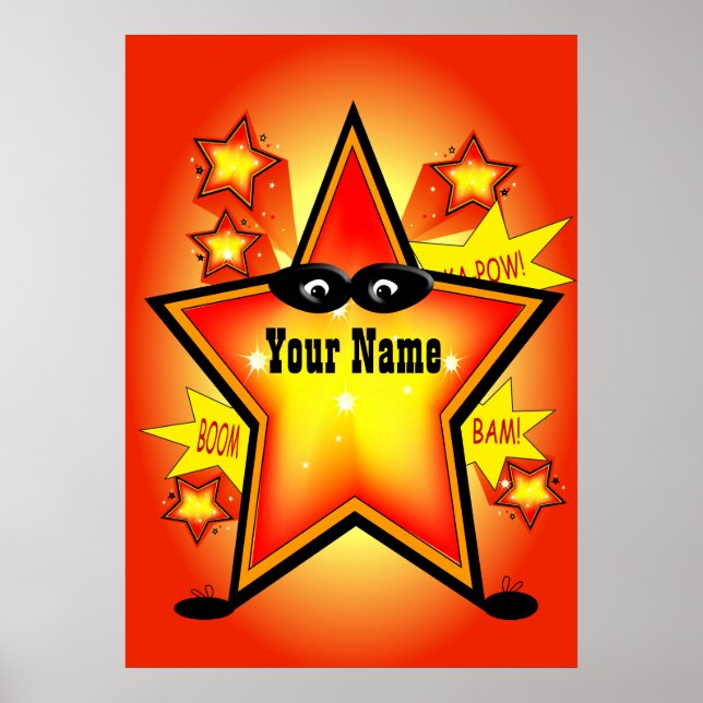 Superheld Star Kids Room Poster (Vorne)