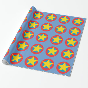 Superheld-Stern-Schild Geschenkpapier