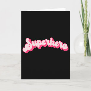 Superheld - Süß Rosa Vintage Retro Halloween Super Karte