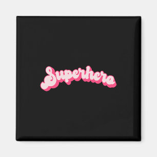 Superheld - Süß Rosa Vintage Retro Halloween Super Magnet