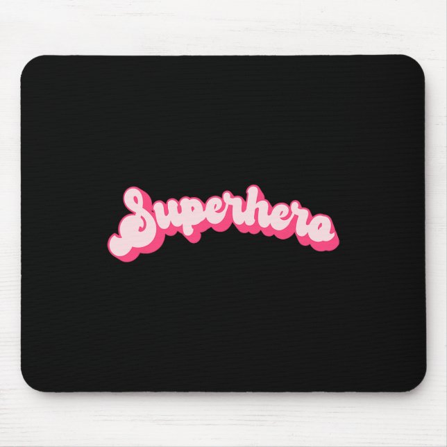 Superheld - Süß Rosa Vintage Retro Halloween Super Mousepad (Vorne)