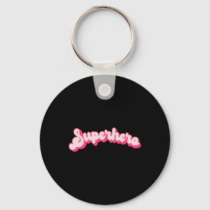 Superheld - Süß Rosa Vintage Retro Halloween Super Schlüsselanhänger