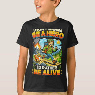 Superheld will nicht Held sein lustiges Zitat Wand T-Shirt