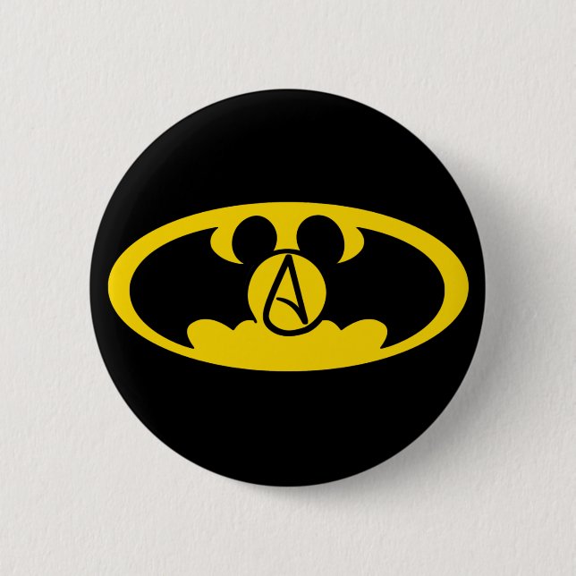 Superheldatheistenknopf Button (Vorderseite)