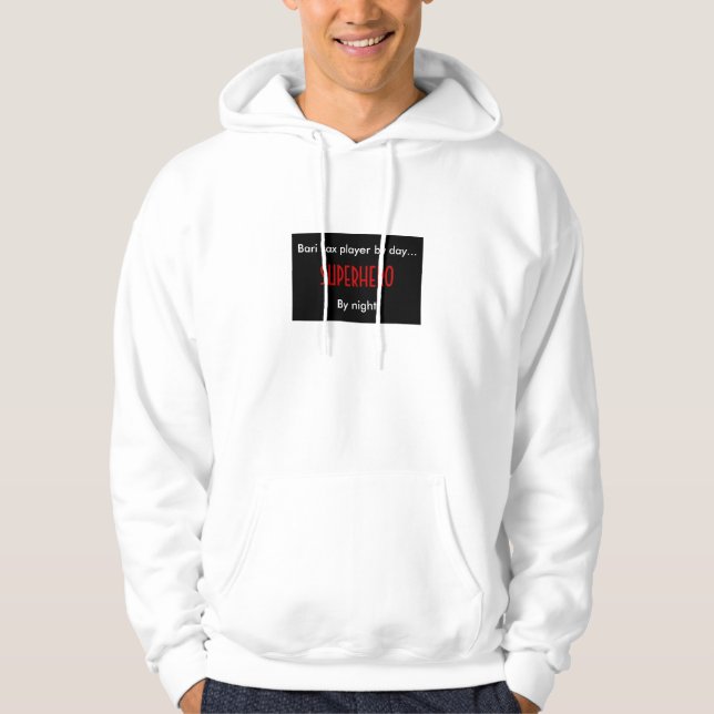 Superheldbari-Saxophonspieler Hoodie (Vorderseite)