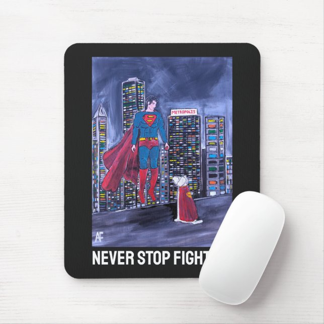Superhelden Bester Freund Malerei von Alfred Fox Mousepad (Mit Mouse)