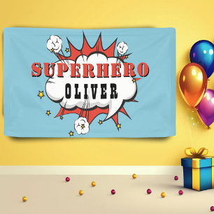 Superhelden-Comic-Sprechblase Jungen-Geburtstagsfe Banner