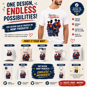 Superhelden-Familiendesign   Familiengeschenk auf  T-Shirt