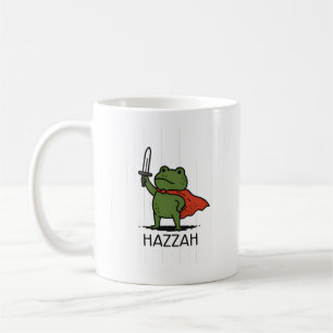 Superhelden-Frosch Hazzah Cartoon-Kunst Kaffeetasse