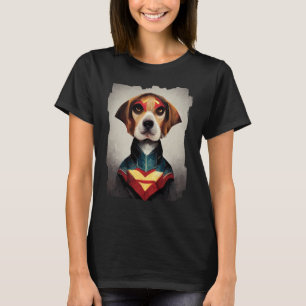 Superhelden-Hund-Porträt   Beagle T-Shirt