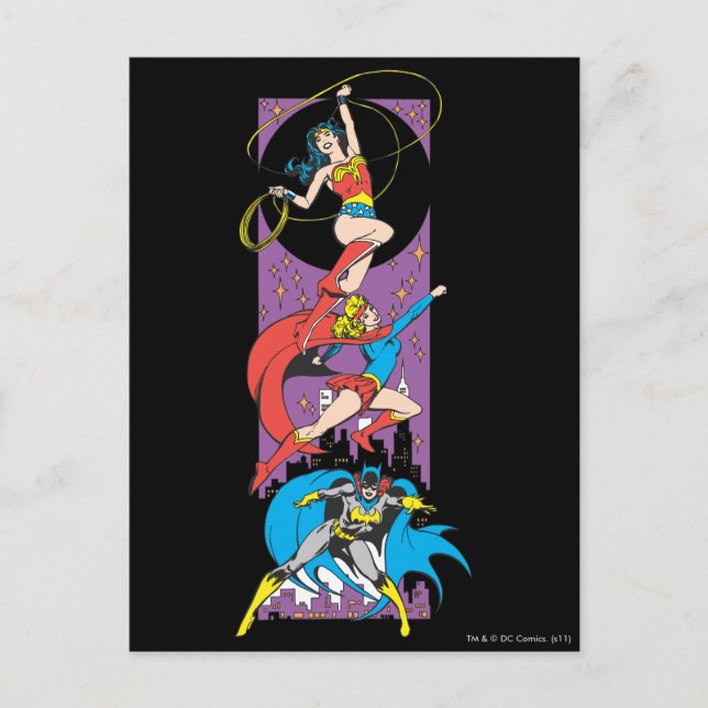 Superhelden in Aktion Postkarte (Vorderseite)