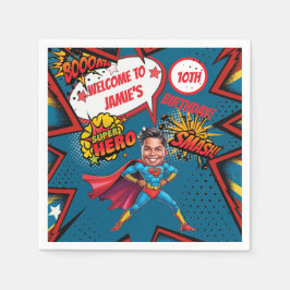 Superhelden Karikatur Action-Packed Boys Geburtsta Serviette