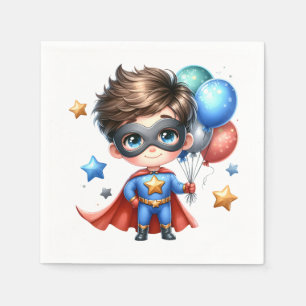 Superhelden-Papier-Servietten Kindergeburtstags- Serviette