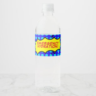 Superhelden-Party NOTFALL-Hydration Wasserflaschenetikett