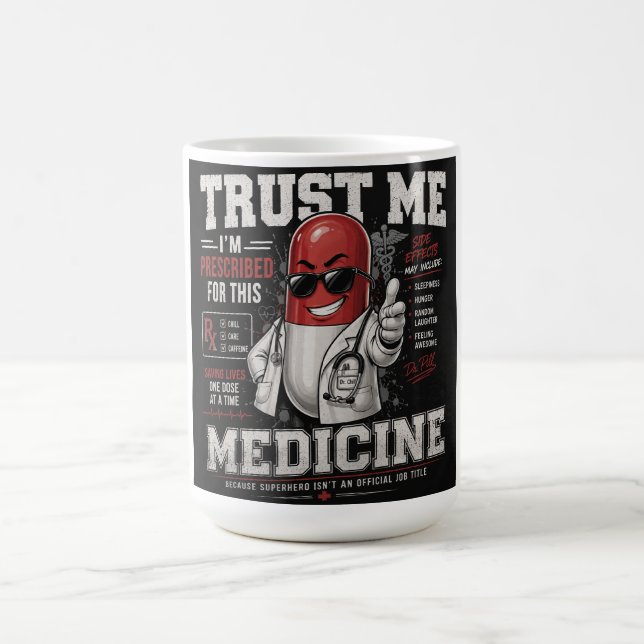 Superhelden-Pille Power Design Kaffeetasse (Mittel)