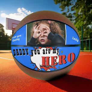 Superhelden-Vater Daddy Held Vatertag Foto Basketball