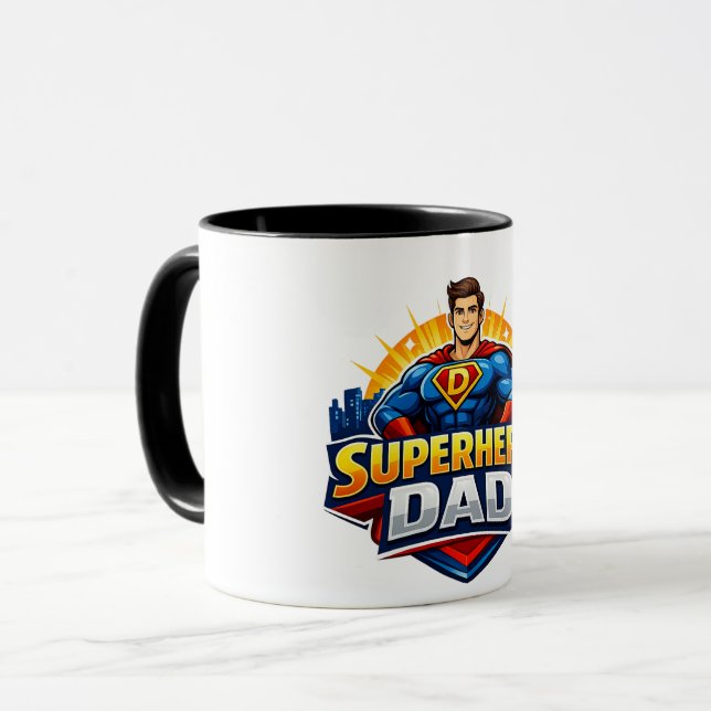 Superhelden-Vater Tasse (Vorderseite Links)
