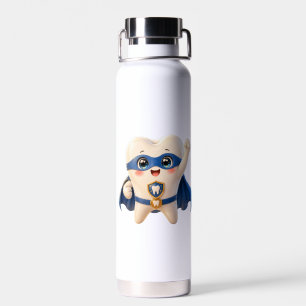 Superhelden-Zahn Isolierte Wasserflasche Zahnarzt Trinkflasche