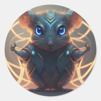 Superheldenmaus Runder Aufkleber