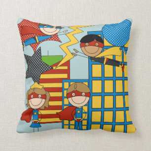 Superhelder in der Stadt Pilllow Kissen