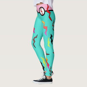 Superheldin Halloween Türkis Rosa Leggings
