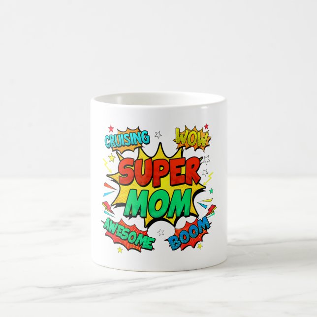 Superheldin Mama für Frauen Kaffeetasse (Mittel)